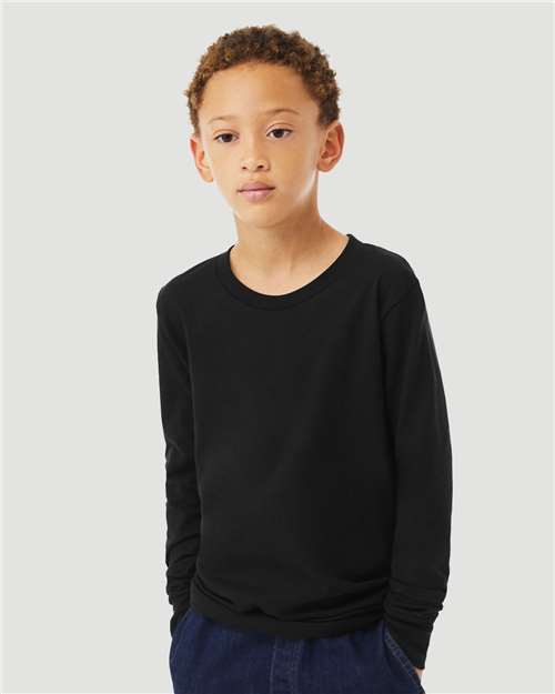 BELLA + CANVAS Youth Heather CVC Long Sleeve Tee