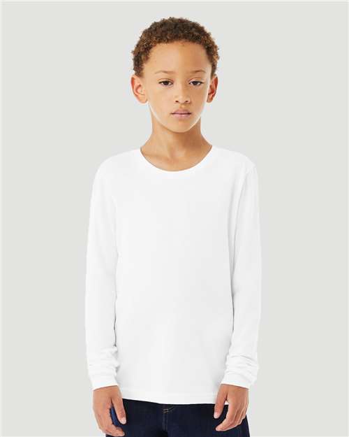 BELLA + CANVAS Youth Heather CVC Long Sleeve Tee