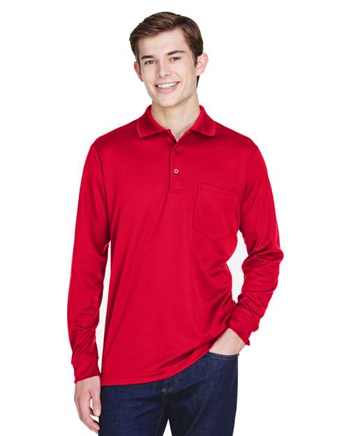 CORE365 Men's Pinnacle Performance Long Sleeve Piqué Polo with Pocket