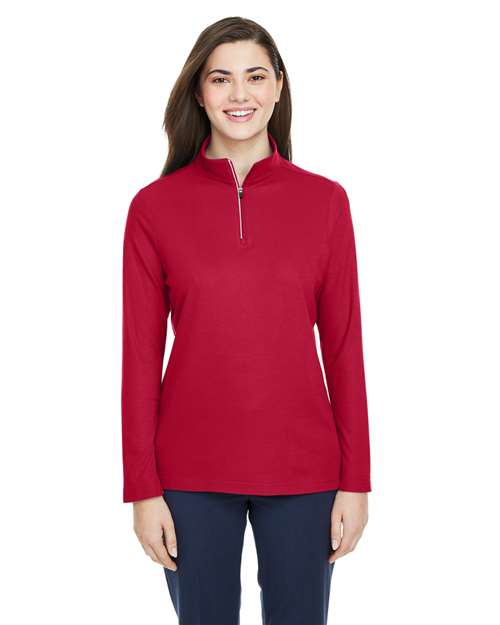 CORE365 Women's Fusion ChromaSoft™ Pique Quarter-Zip Pullover