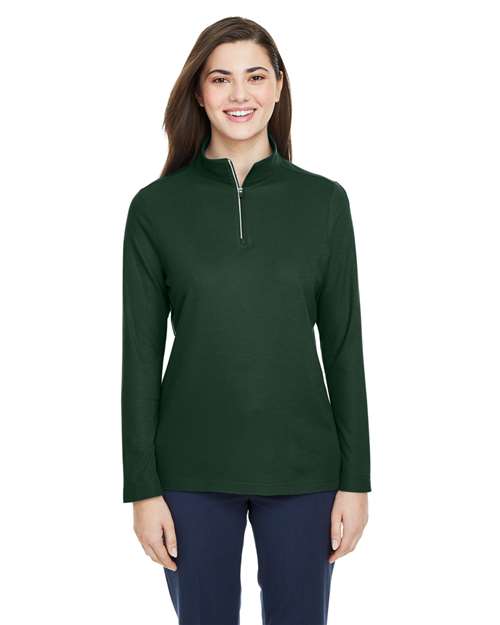 CORE365 Women's Fusion ChromaSoft™ Pique Quarter-Zip Pullover