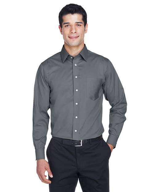 Devon & Jones Men's Crown Collection® Solid Stretch Twill Woven Dress Shirt