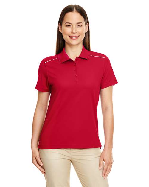 CORE365 Women's Radiant Performance Piqué Polo with Reflective Piping
