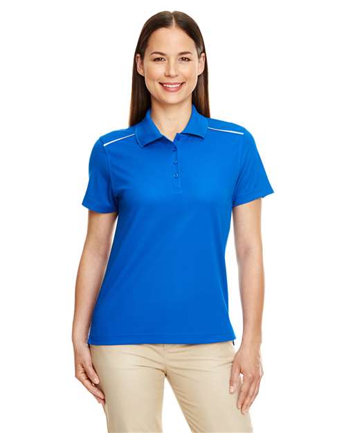 CORE365 Women's Radiant Performance Piqué Polo with Reflective Piping