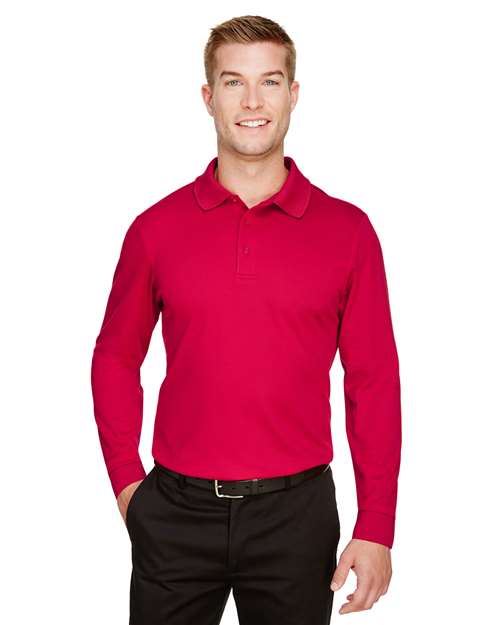 Devon & Jones Men's CrownLux Performance® Plaited Long Sleeve Polo