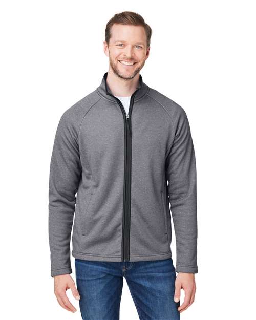CORE365 Men's Venture Heathered Stripe Full-Zip Jacket