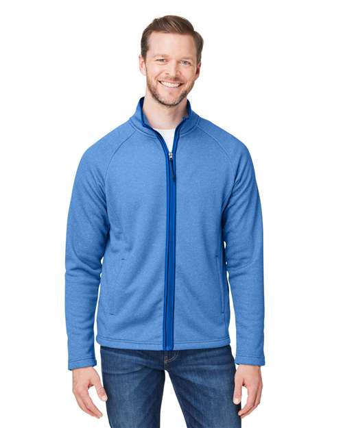 CORE365 Men's Venture Heathered Stripe Full-Zip Jacket