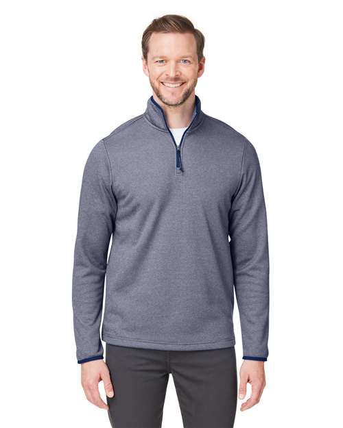 CORE365 Men's Venture Heathered Stripe Quarter-Zip Pullover