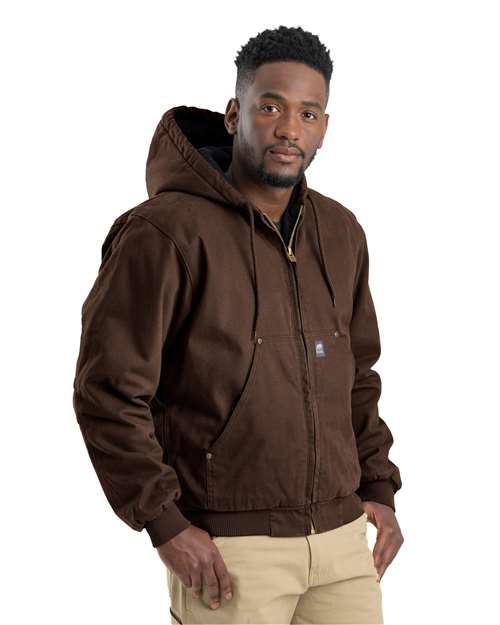 Berne Apparel Men's Heartland Washed Cotton Duck Hooded Jacket