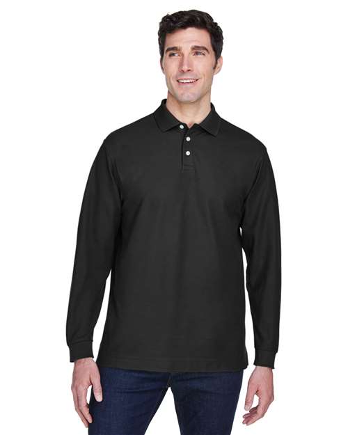 Devon & Jones Men's Pima Piqué Long Sleeve Polo