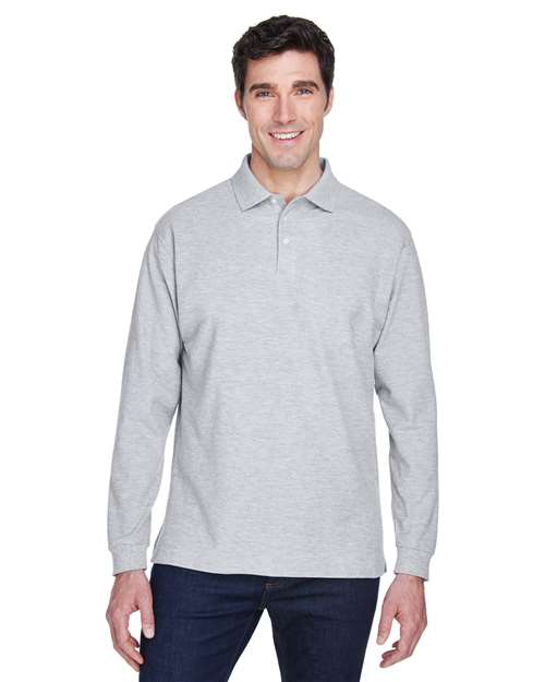 Devon & Jones Men's Pima Piqué Long Sleeve Polo