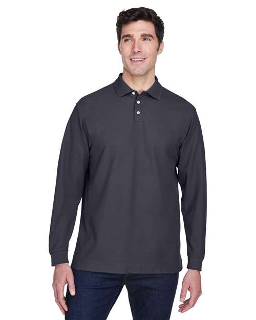Devon & Jones Men's Pima Piqué Long Sleeve Polo