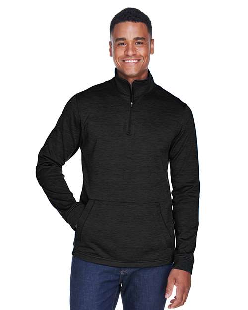 Devon & Jones Men's Newbury Mélange Fleece Quarter-Zip Pullover