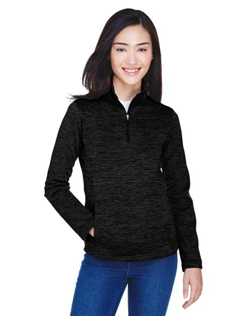 Devon & Jones Women's Newbury Mélange Fleece Quarter-Zip Pullover
