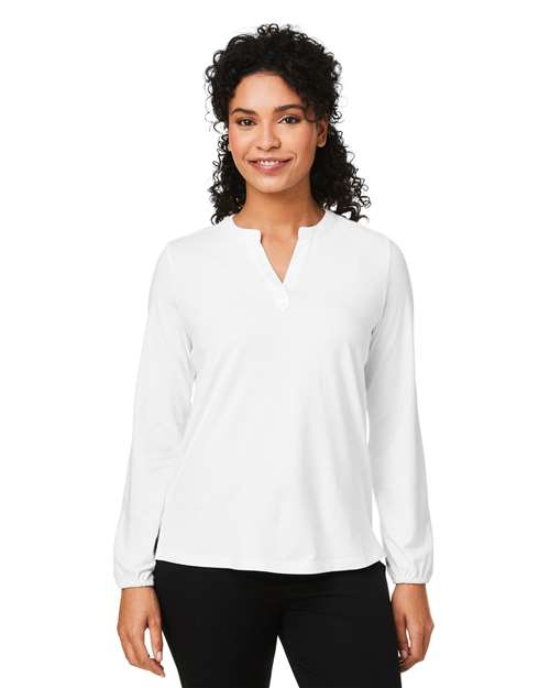 Devon & Jones Women's Raleigh Half-Placket Knit Top