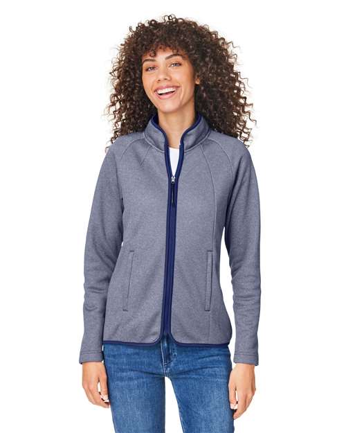 CORE365 Women's Venture Heathered Stripe Full-Zip Jacket
