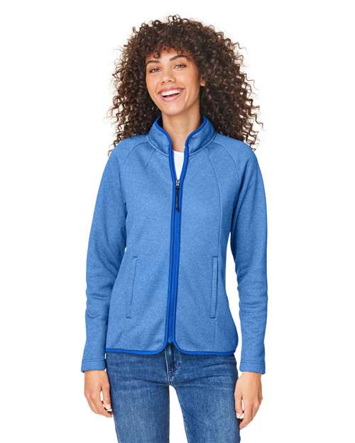 CORE365 Women's Venture Heathered Stripe Full-Zip Jacket
