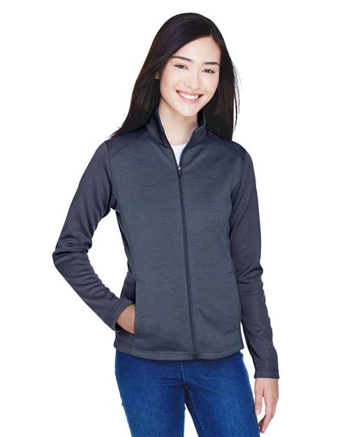 Devon & Jones Women's Newbury Colorblock Mélange Fleece Full-Zip Jacket