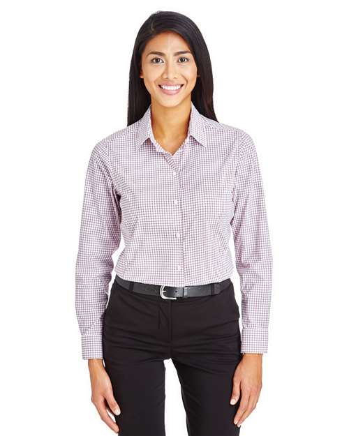 Devon & Jones Women's CrownLux Performance® Micro Windowpane Woven Dress Shirt