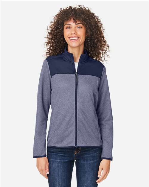 CORE365 Women's Venture Heathered Stripe Hybrid Jacket