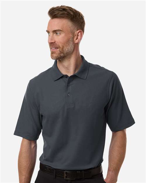 Harriton Men's Maverick CVC Pique Polo - Black