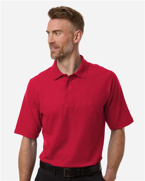 Harriton Men's Maverick CVC Pique Polo - Red