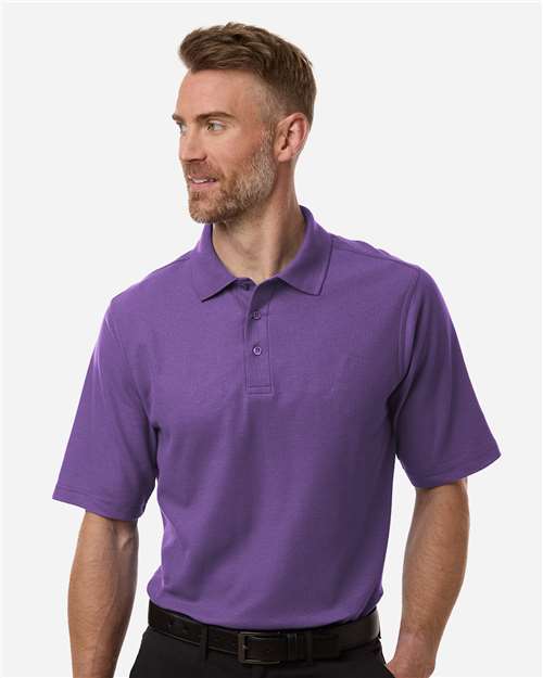 Harriton Men's Maverick CVC Pique Polo - Black