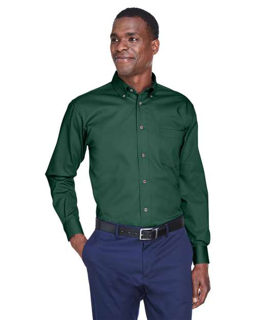 Harriton Men's Easy Blend™ Twill Shirt - Black