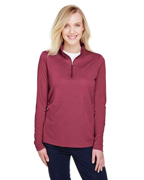 Team 365 Women's Zone Sonic Heather Performance Quarter-Zip Pullover