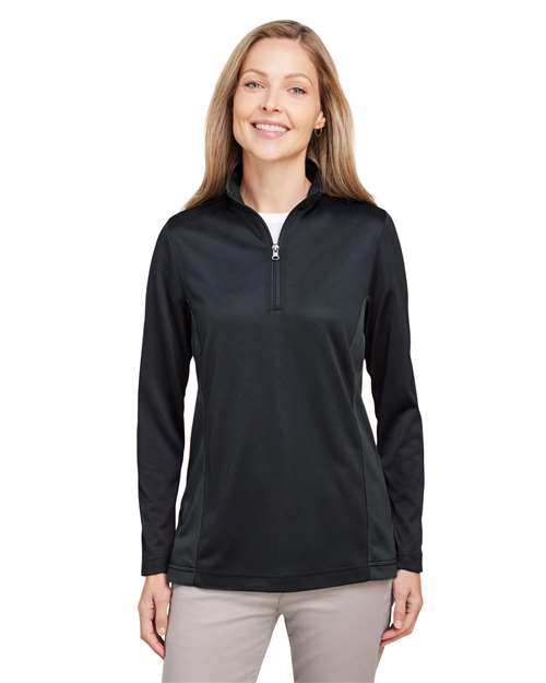 Harriton Women's Flash Snag Protection Plus IL Colorblock Quarter-Zip Pullover