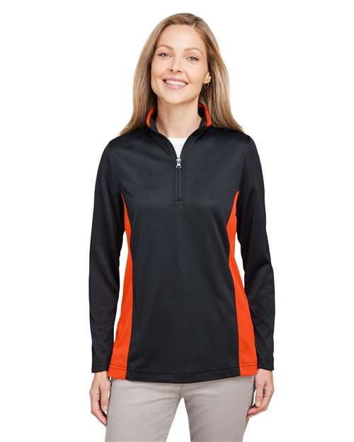 Harriton Women's Flash Snag Protection Plus IL Colorblock Quarter-Zip Pullover