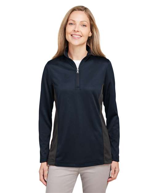 Harriton Women's Flash Snag Protection Plus IL Colorblock Quarter-Zip Pullover