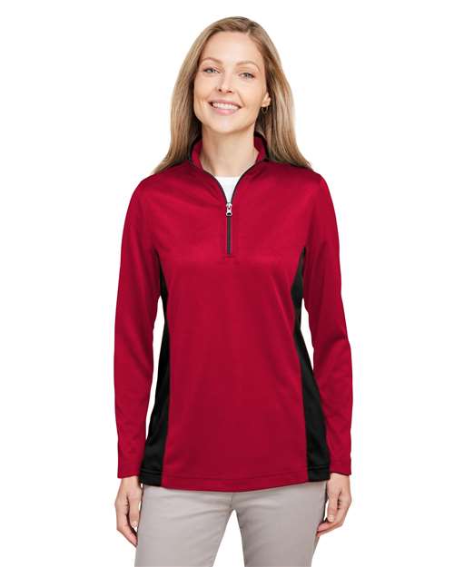 Harriton Women's Flash Snag Protection Plus IL Colorblock Quarter-Zip Pullover