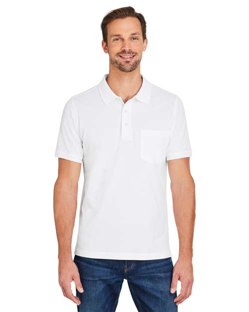 Harriton Men's Valiant Cotton Snag Protect Pocket Polo