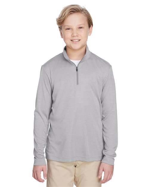 Team 365 Youth Zone Sonic Heather Performance Quarter-Zip Pullolver