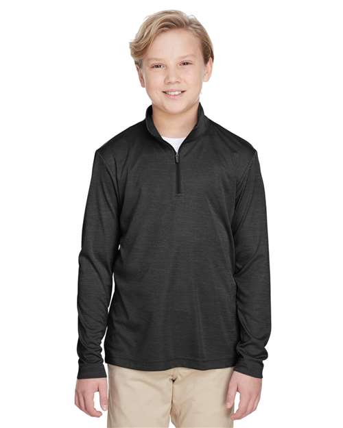 Team 365 Youth Zone Sonic Heather Performance Quarter-Zip Pullolver