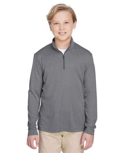 Team 365 Youth Zone Sonic Heather Performance Quarter-Zip Pullolver