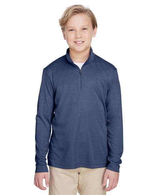 Team 365 Youth Zone Sonic Heather Performance Quarter-Zip Pullolver