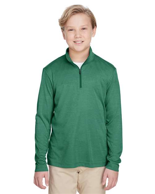 Team 365 Youth Zone Sonic Heather Performance Quarter-Zip Pullolver