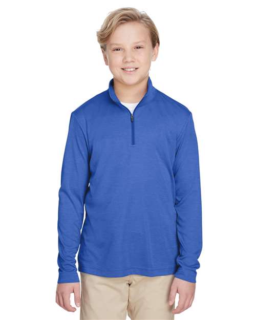 Team 365 Youth Zone Sonic Heather Performance Quarter-Zip Pullolver
