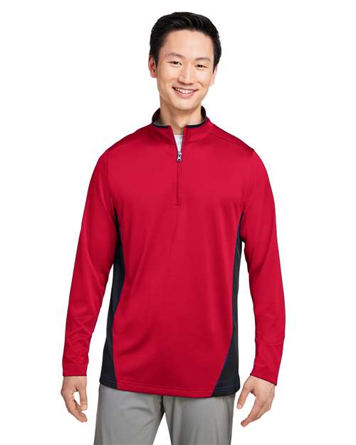 Harriton Men's Flash Snag Protection Plus IL Colorblock Quarter-Zip Pullover