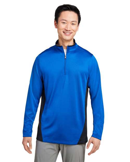 Harriton Men's Flash Snag Protection Plus IL Colorblock Quarter-Zip Pullover