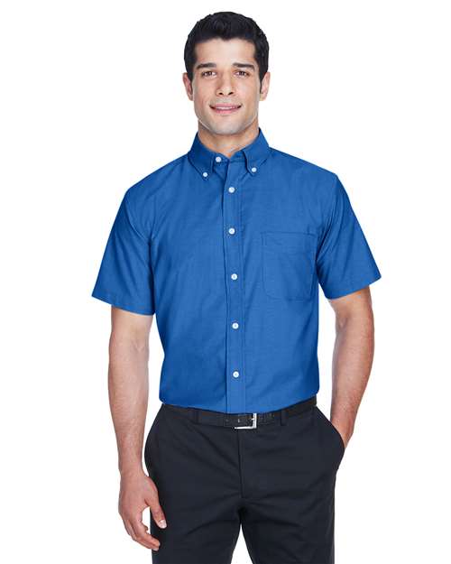 Harriton Men's Oxford Short Sleeve with Stain-Release