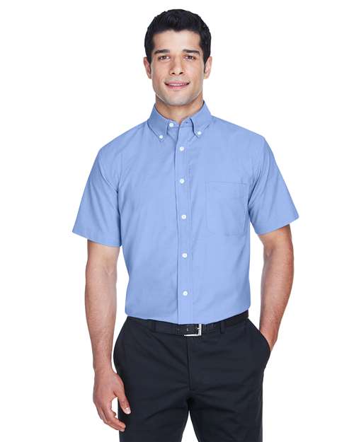 Harriton Men's Oxford Short Sleeve with Stain-Release