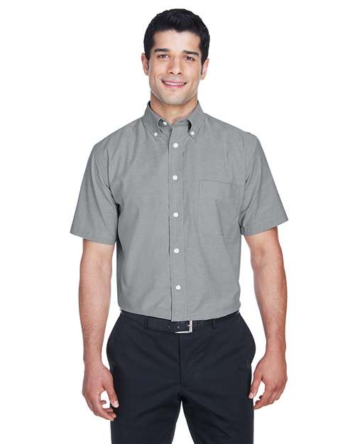 Harriton Men's Oxford Short Sleeve with Stain-Release