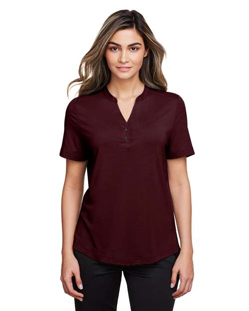 North End Women's JAQ Snap-Up Stretch Performance Polo