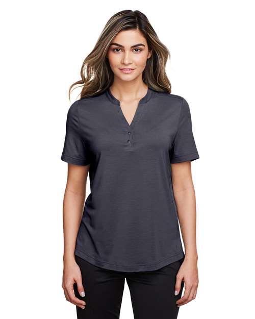 North End Women's JAQ Snap-Up Stretch Performance Polo
