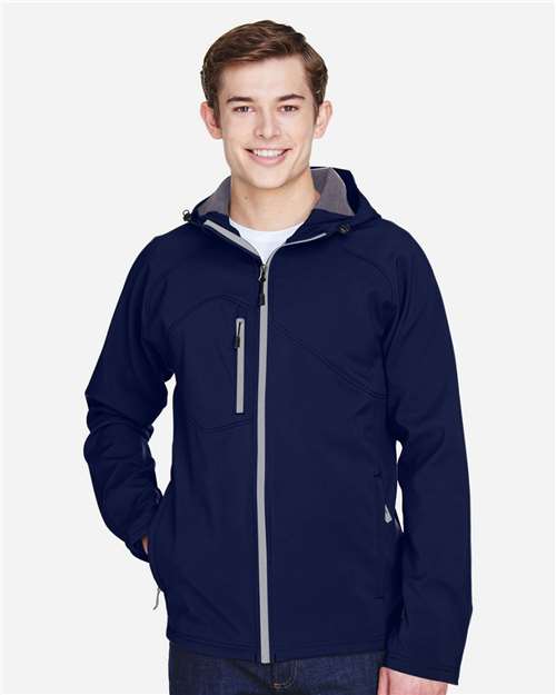 North End Men's Prospect Two-Layer Fleece Bonded Soft Shell Hooded Jacket