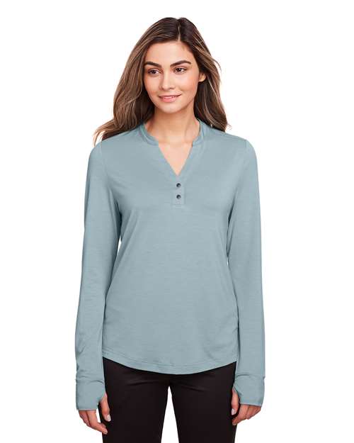 North End Women's JAQ Stretch Performance V-Neck Snap Pullover