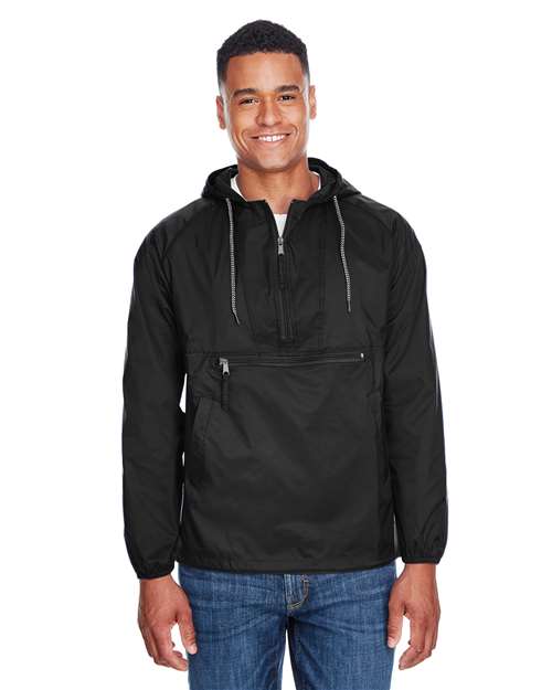 Harriton Unisex Packable Hooded Nylon Jacket